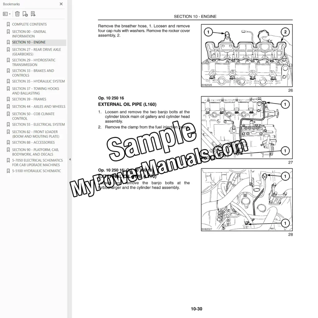 NH LS160 LS170 service repair manual sample page