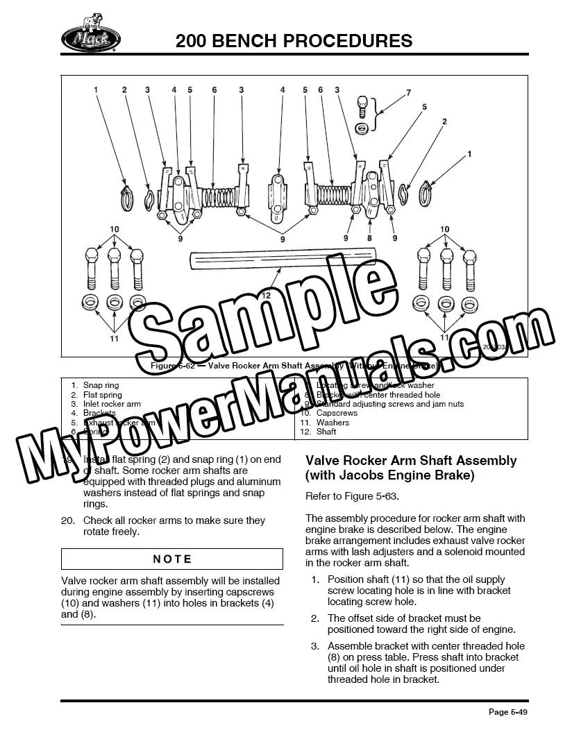 Mack E7 Diesel Engine Shop Repair Manual - Image 5
