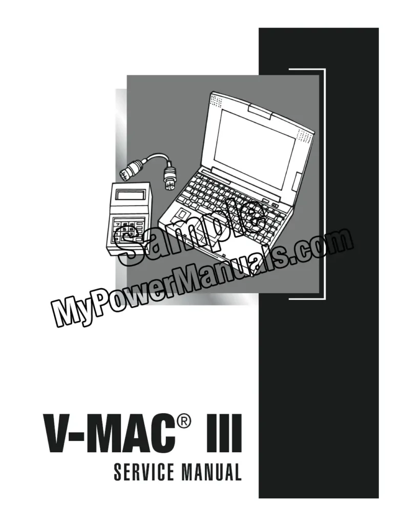 V-Mac 3 service troubleshooting manual cover page