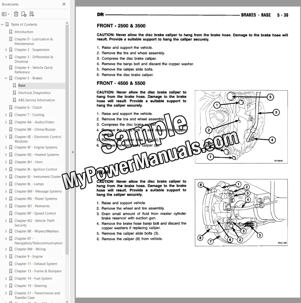 08 Ram factory service manual sample page