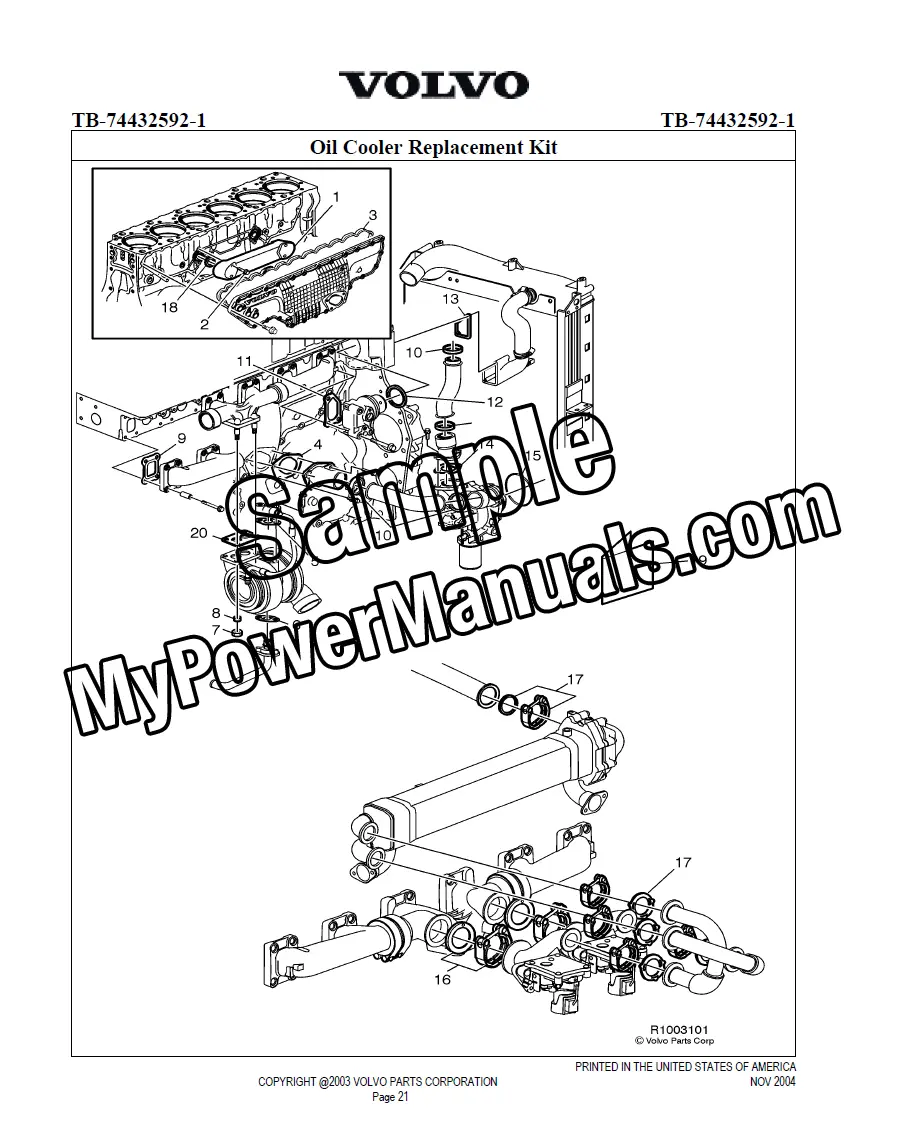Volvo D12D engine parts manual