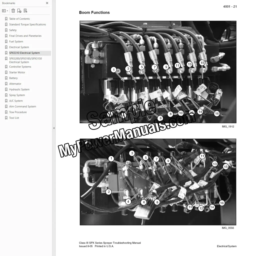 SPX 3150 3185 3200 3310 shop manual sample page